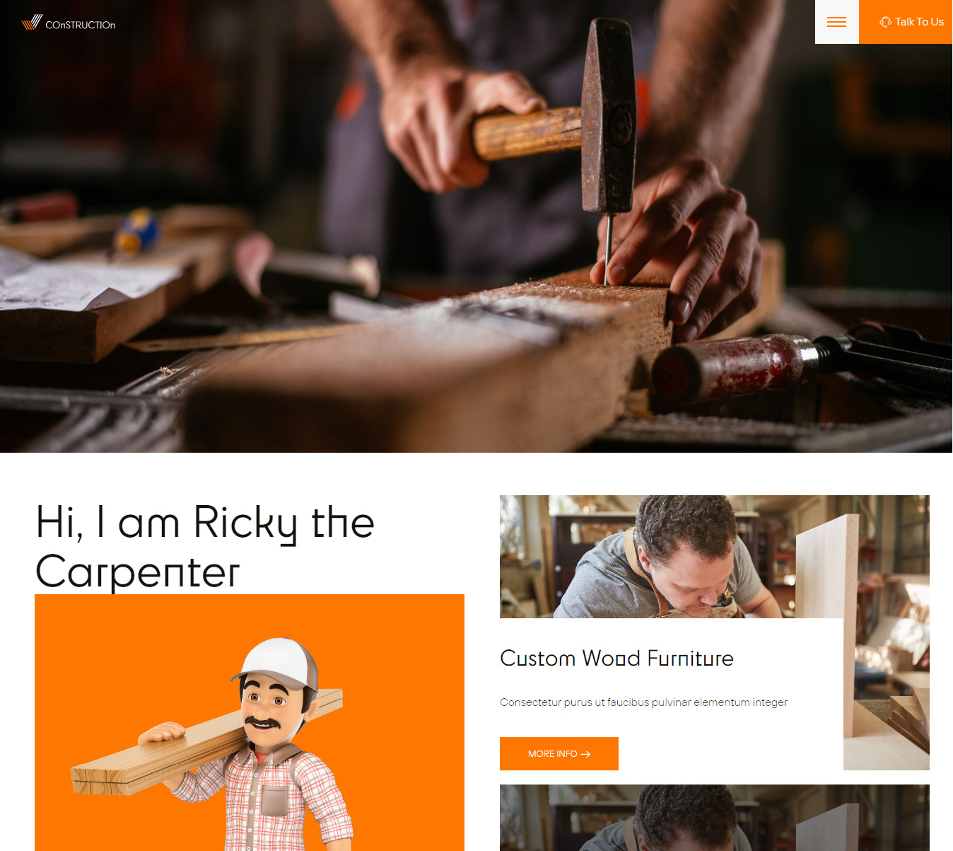 Carpenter and woodwork WordPress theme